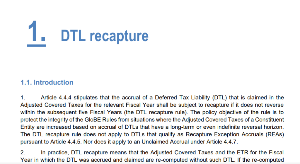 DTL recapture